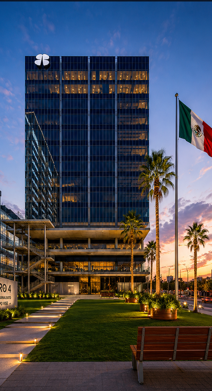 Vista arquitectónica de Foro 4 en León, Guanajuato